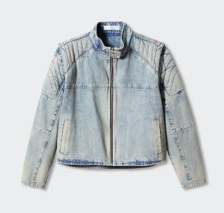 Cazadora Vaquera Estilo Biker De Mango
