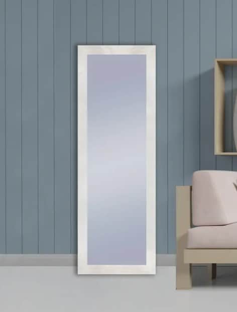 Espejo Enmarcado Rectangular Pierre Blanco 152 X 52 Cm