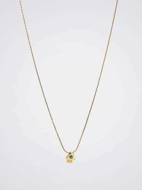 Collar Acero Dorado Con Mano De Fátima, Exclusivo De Parfois