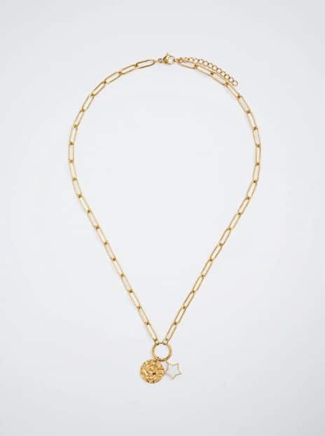 Collar Acero Con Medalla Y Estrella, Colección Parfois
