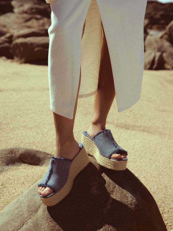 Parfois - Sandalia Cuña Denim