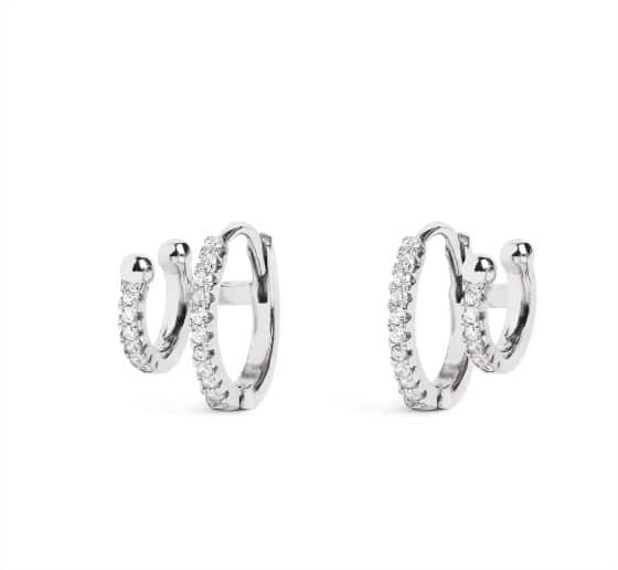 Pendientes Aro Ear Cuff Spark De Plata Bañados En Rodio Con Circonitas El Corte Ingles