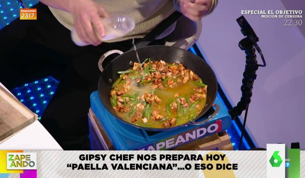 La preparación que hace Gipsy Chef de la paella valenciana