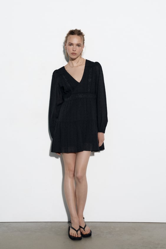 Zara - Vestido Corto Puntilla