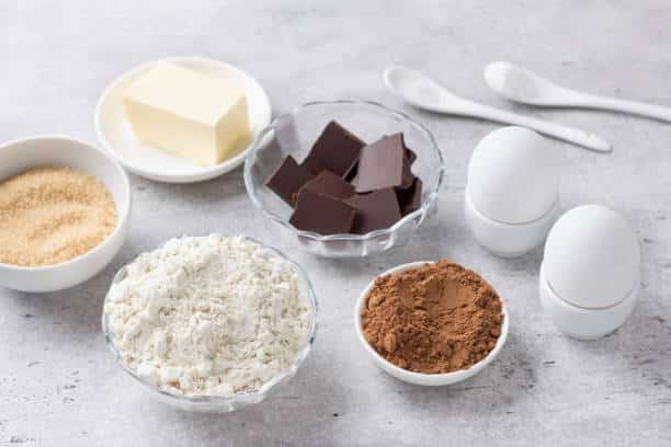Ingredientes para el coulant de chocolate