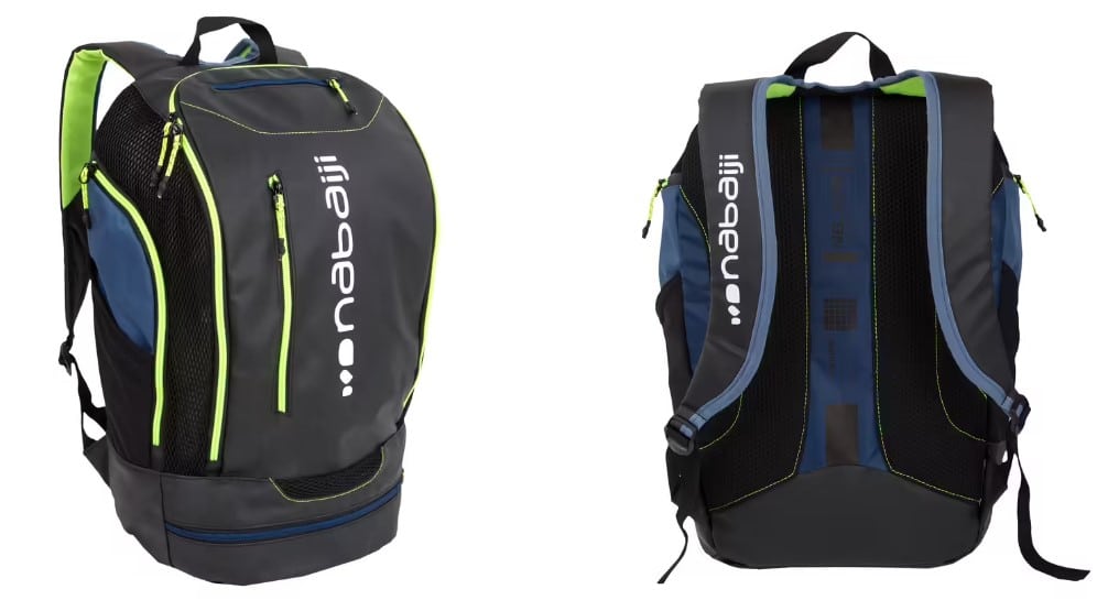 Mochila natación compartimentos Nabaiji negro/amarillo 27L de Decathlon
