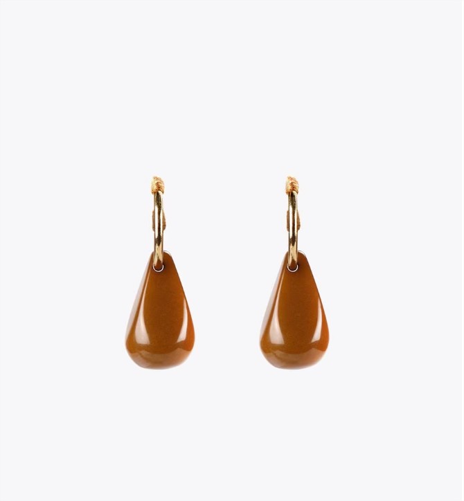 Pendientes En Forma De Lagrima Marrones