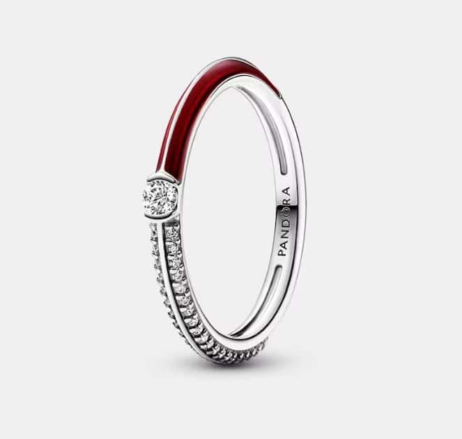 Anillo Pandora Me Dual Rojo &Amp; Pavé De Plata Y Circonitas El Corte Ingles