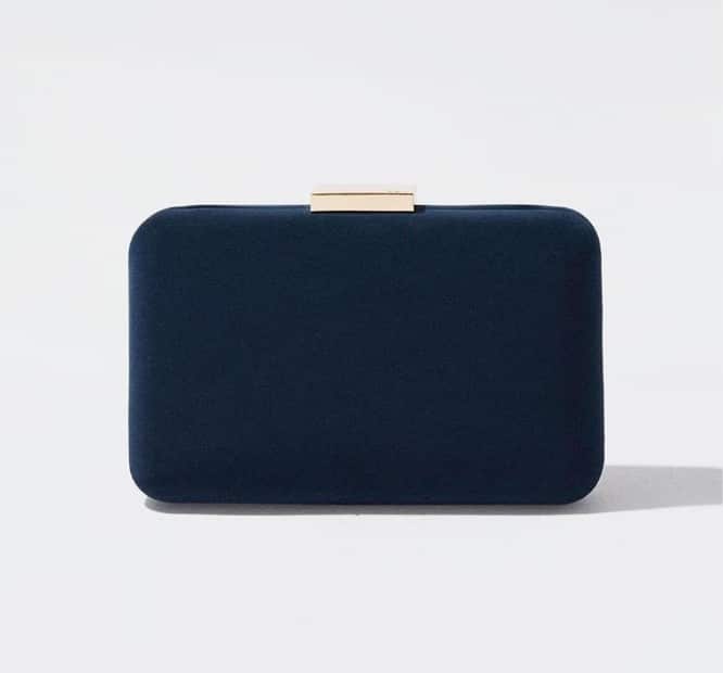 Bolso De Fiesta Convertible A Bandolera Estilo Clutch Liso En Azul Marino
