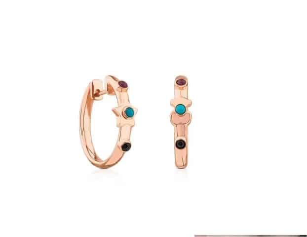 Criollas Super Power De Plata Vermeil Rosa Con Gemas