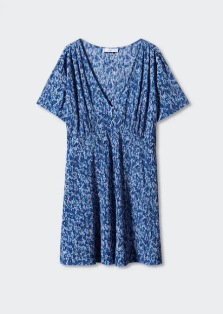 Vestido Textura Estampado De Mango