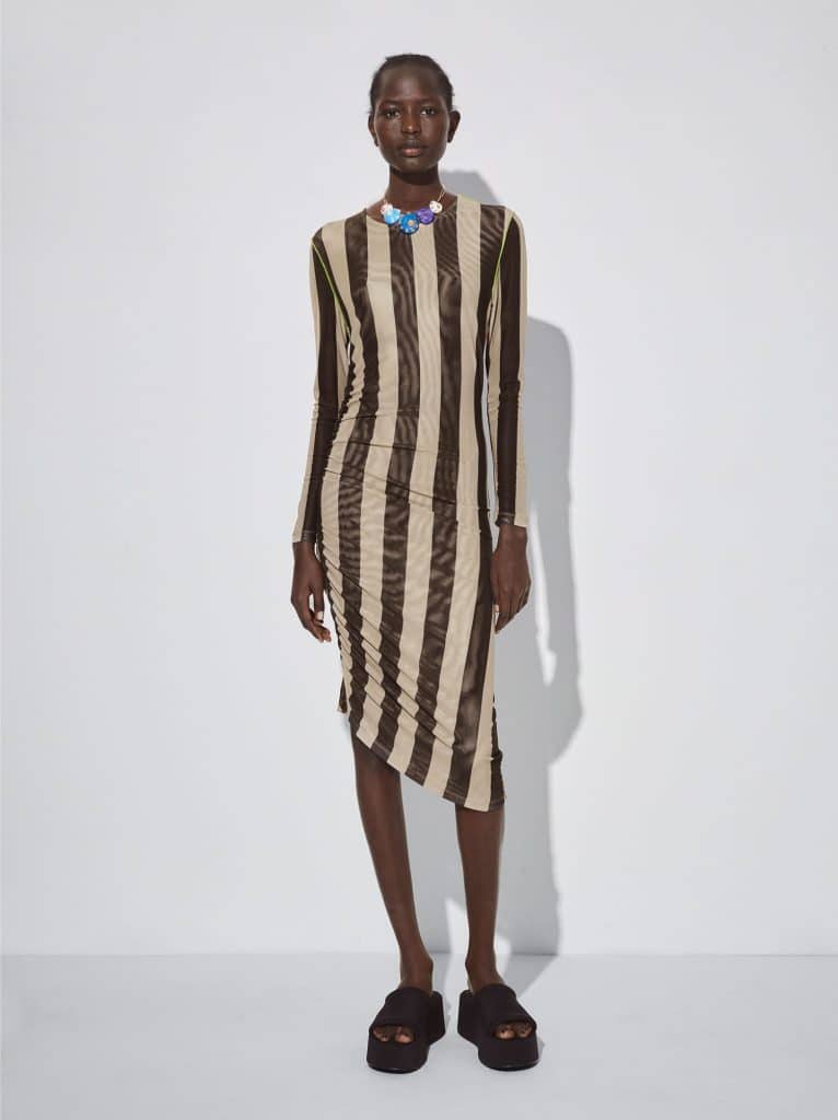 Vestido Tul Midi Con Rayas, Exclusivo De Parfois