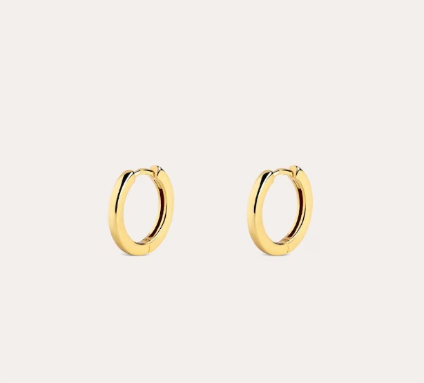 Pendientes Aro 10Mm De Plata Banados En Oro De