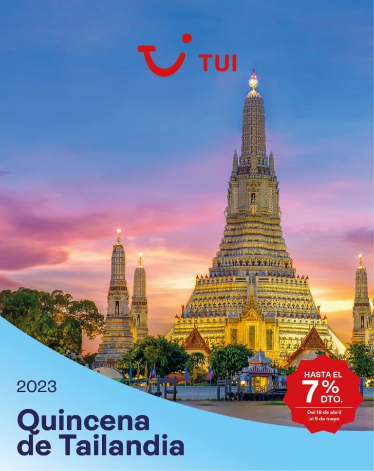 TUI lanza hasta un 7% de descuento en toda la programación de Tailandia