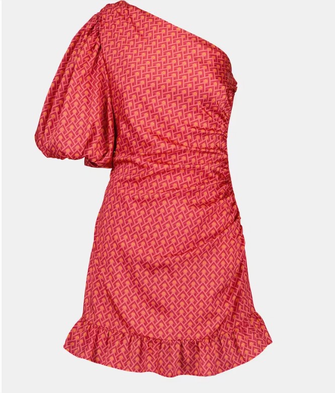 Vestido Corto Asimetrico Print