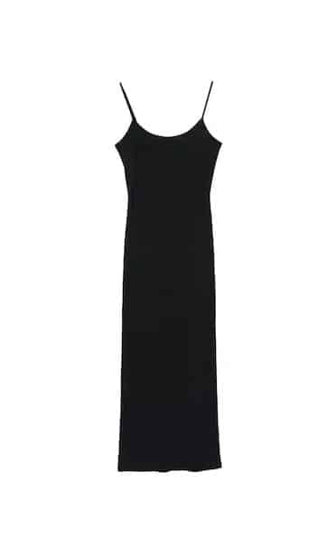 Vestido Largo Corte Lateral, Exclusivo De Stradivarius