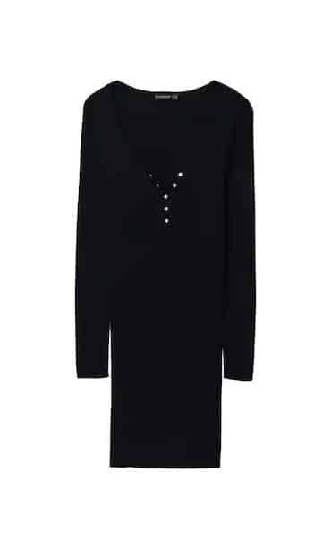 Vestido Punto Botones De Stradivarius