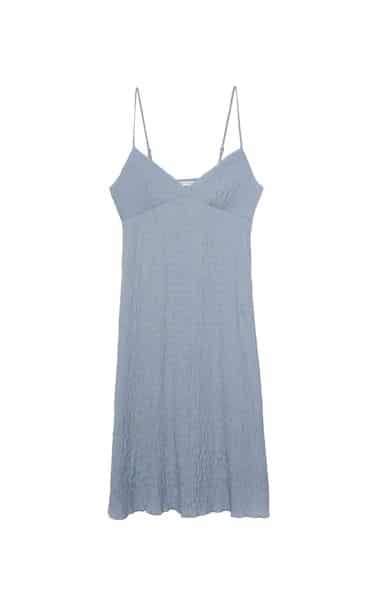 Vestido Midi Tirantes Textura De Stradivarius
