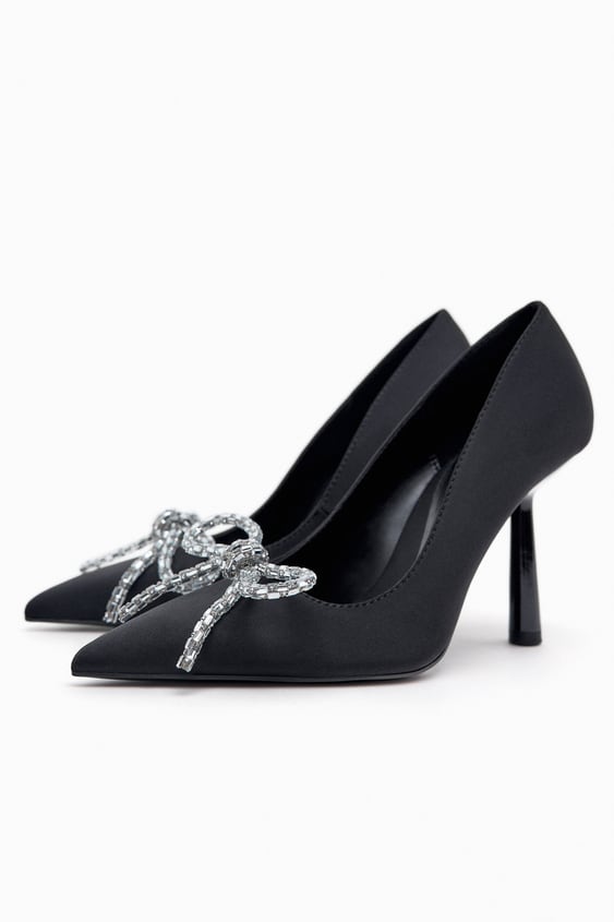 Zara - Zapato Tacón Lazo Brillos