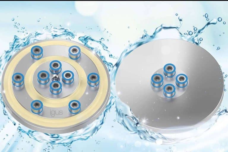El plato giratorio (PRT) de diseño higiénico es uno de los productos más innovadores de igus