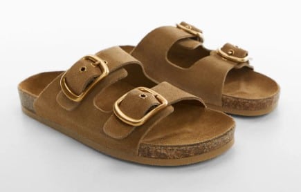 Sandalia Piel Hebillas De Mango