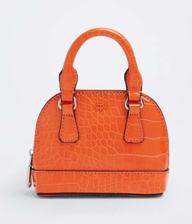 Bolso De Mano Pequeno Con Asa De Cadena En Naranja