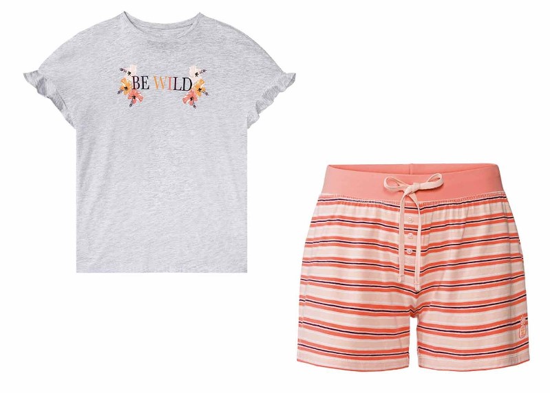 Pijama de verano con cuello redondo