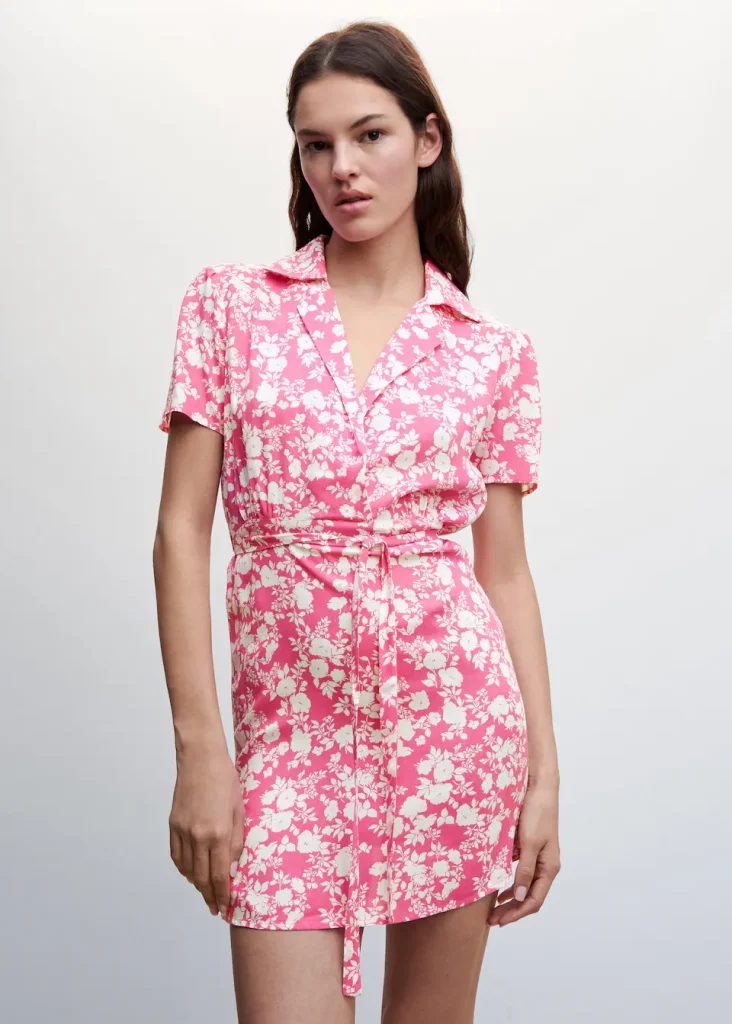 Mango - Vestido Camisero Flores