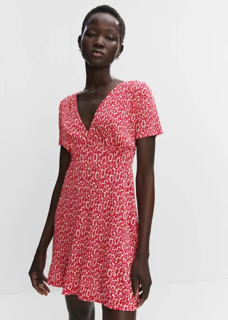 Mango - Vestido Textura Estampado