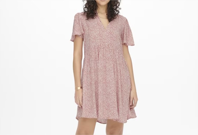 Vestido corto con estampado floral y vuelo el corte ingles