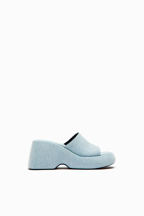 Zara - Sandalia Cuña Denim