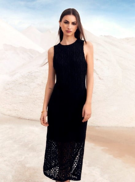 Vestido Midi Punto Cortado