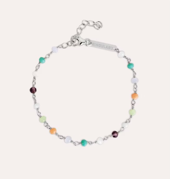 Pulsera Crystals Colors De Plata