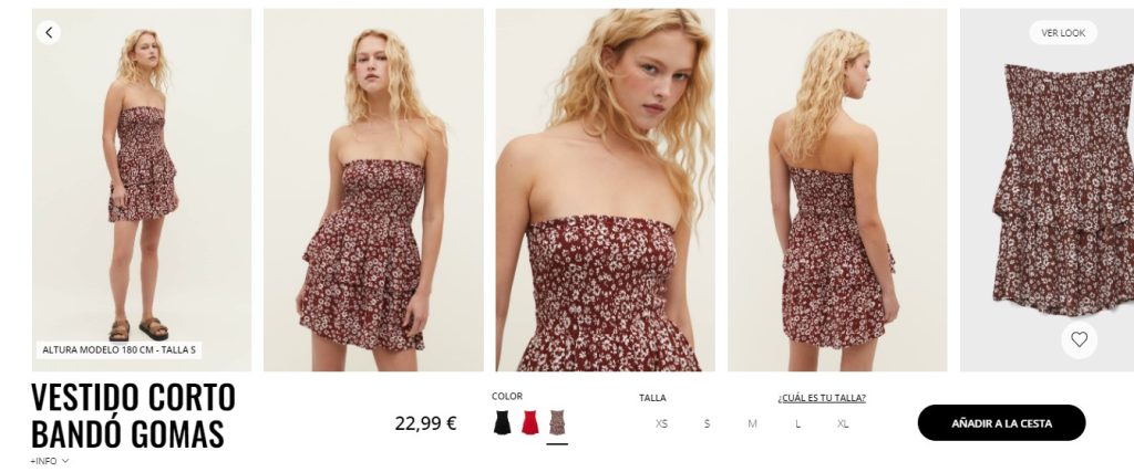 Vestido Corto Bandó Gomas De Stradivarius