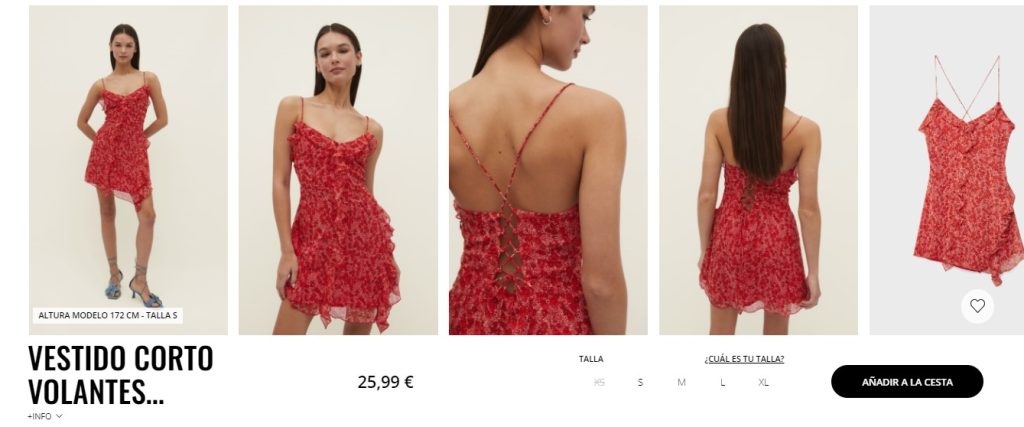 Vestido Corto Volantes Estampado De La Colección Stradivarius