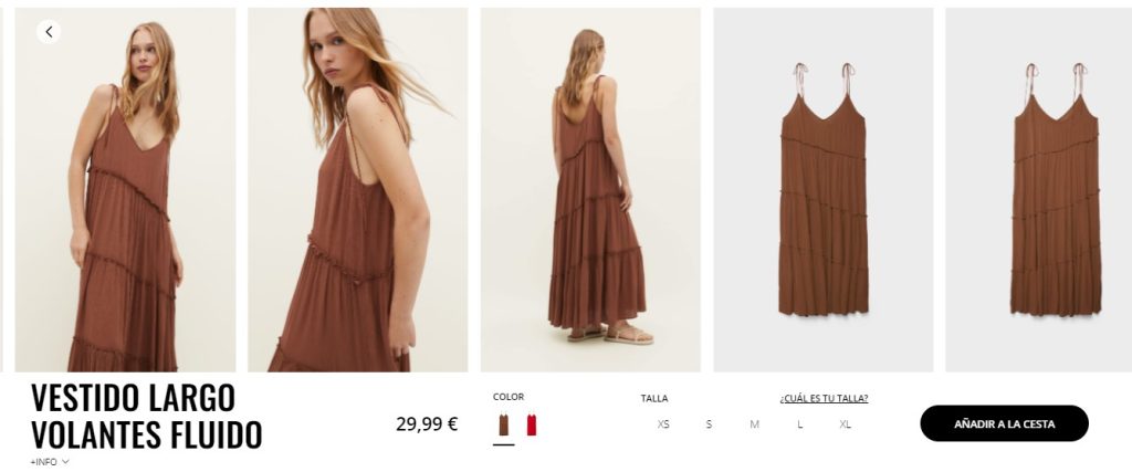 Vestido Largo Volantes Fluido De Stradivarius