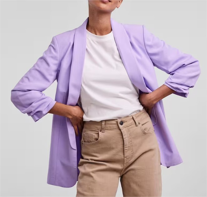 Blazer De Mujer Con Mangas 34 Y Cuellos De Solapa 2