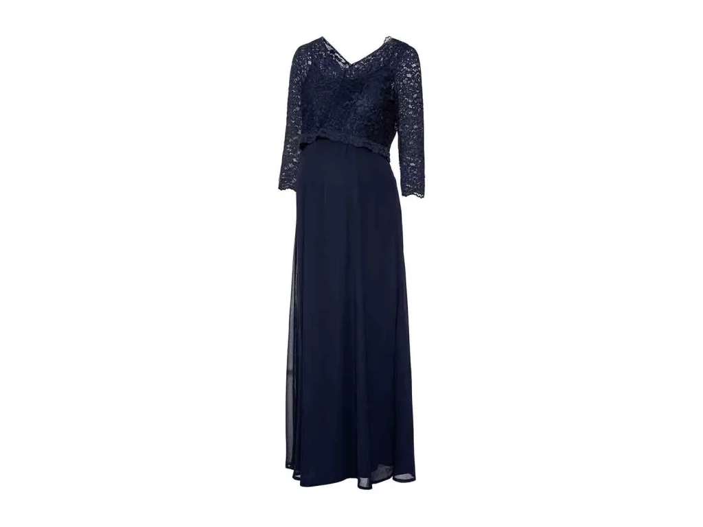 Lidl-Vestido Premamá Largo De Manga Larga Azul