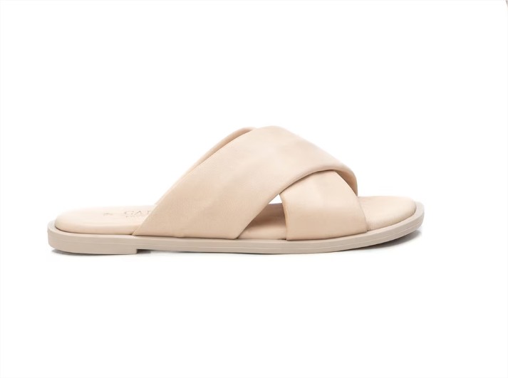 Sandalias Planas De Mujer De Piel Color Beige El Corte Ingles