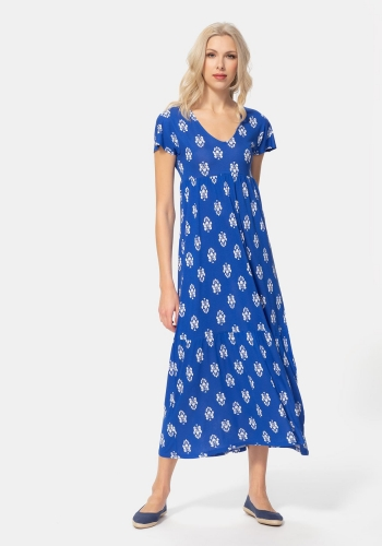 Vestido largo de escote pico sostenible de Mujer TEX