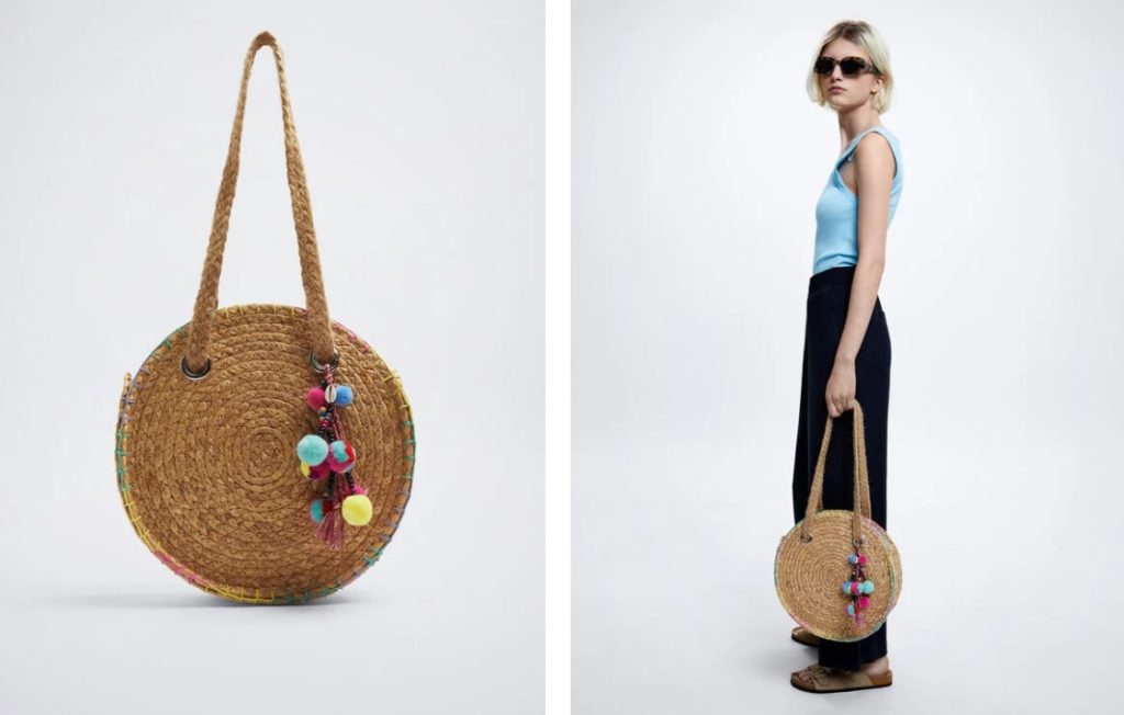 Shopper De Paja Con Colgante