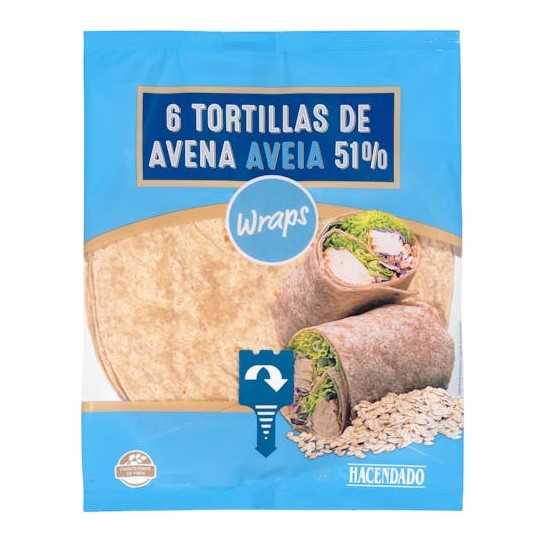 Tortillas de avena 51% Hacendado