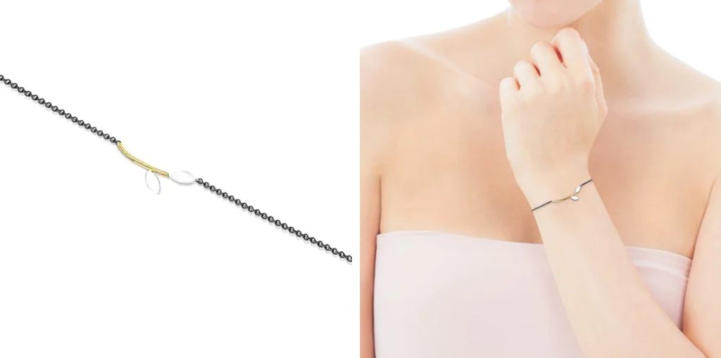 Pulsera Plata Dark Silver Y Plata Real Mix Leaf