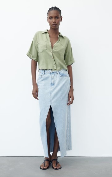 Camisa crop con lino