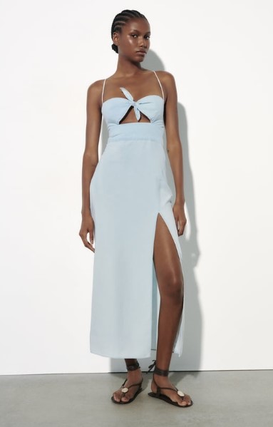 Vestido midi lazo de Zara