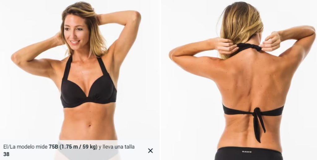 Top Bikini Mujer Surf Push Up De Decathlon