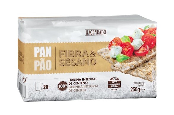 Pan de fibra y sésamo Hacendado