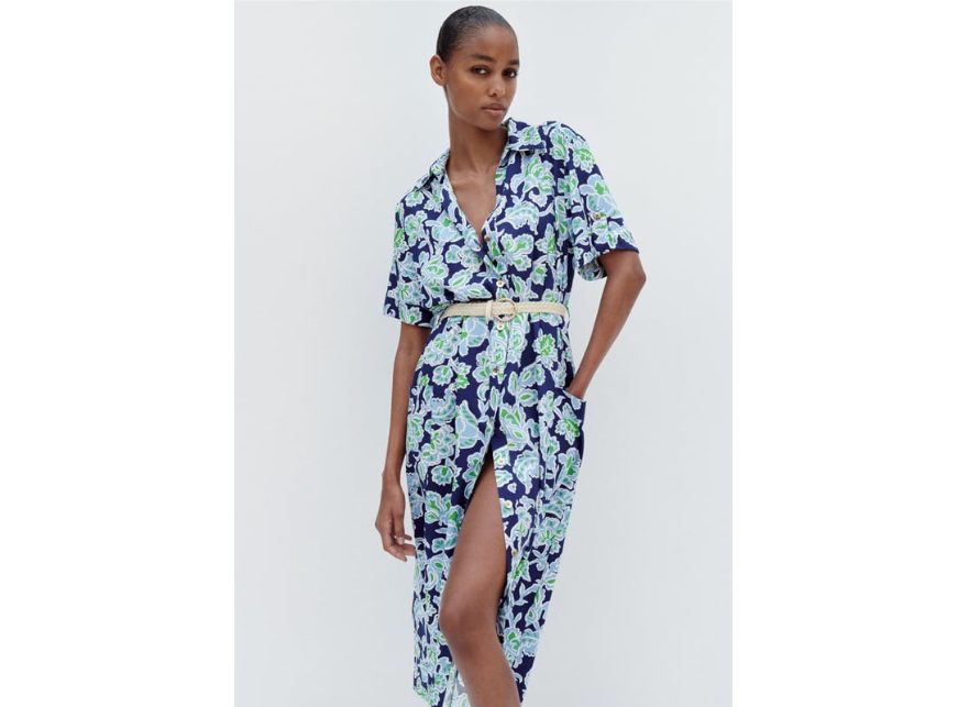 vestido camisero estampado