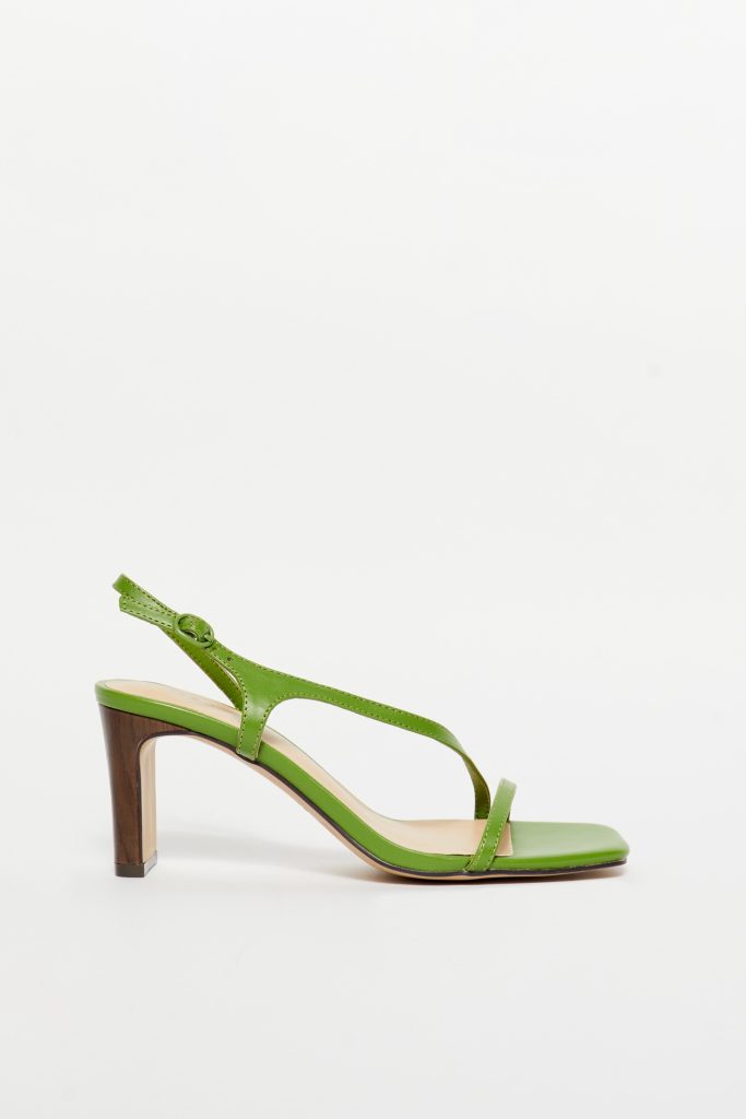 Sandalia Tacón Verde De Sfera