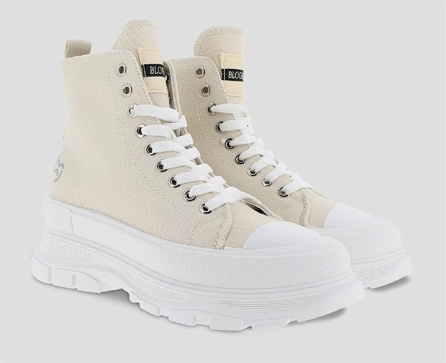 Zapatillas Deportivas De Mujer En Color Beige Con Plataforma (Color Beige)